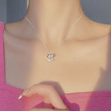 Copper Bow Shape Pendant Necklace 