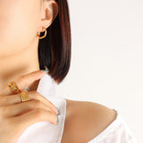 Titanium Steel Geometric Huggie Earrings 