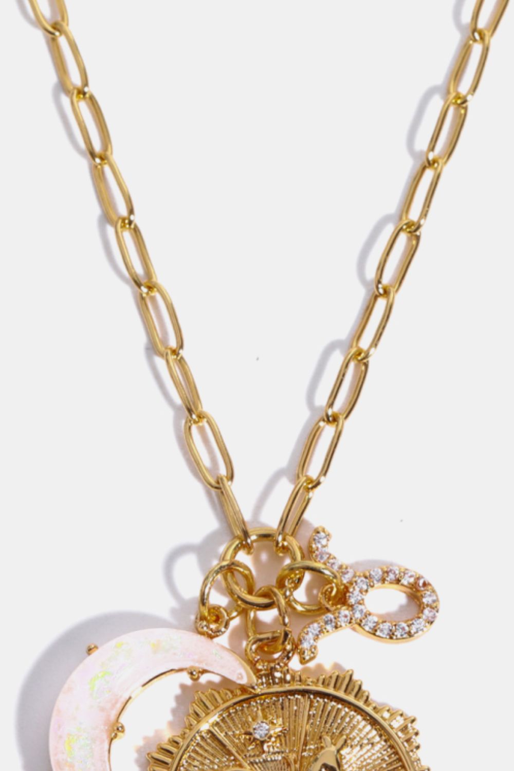 Constellation and Moon Pendant Copper Necklace 