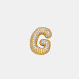 Inlaid Zircon Bubble Initial Necklace 
