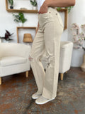 Judy Blue Full Size High Waist Distressed Wide Leg Jeans 