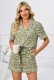 Full Size Leopard Short Sleeve Top and Shorts Lounge Set Plus Size Lingerie & Nightwear