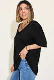 Basic Bae Full Size Bamboo V-Neck Drop Shoulder T-Shirt 