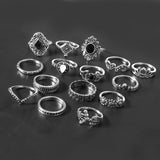 15 Piece Alloy Vintage Ring Set Accessories