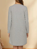 Striped Long Sleeve Lounge Dress Lingerie & Nightwear