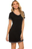 Contrast Trim Short Sleeve Lounge Dress 