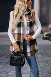 Plaid Button Up Vest Coat 