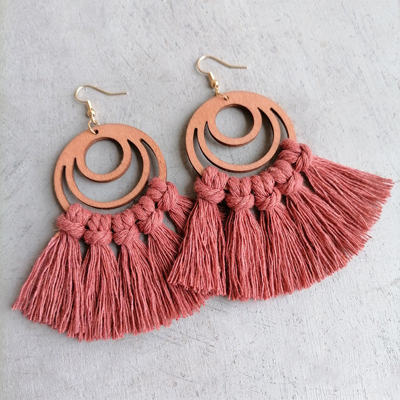 Tassel Detail Geometric Earrings 
