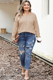 Plus Size Exposed Seam Dropped Shoulder T-Shirt 