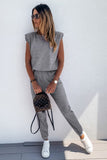 Padded Shoulder Top and Joggers Lounge Set Lingerie & Nightwear