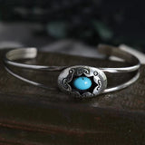 Artificial Turquoise Alloy Open Bracelet 