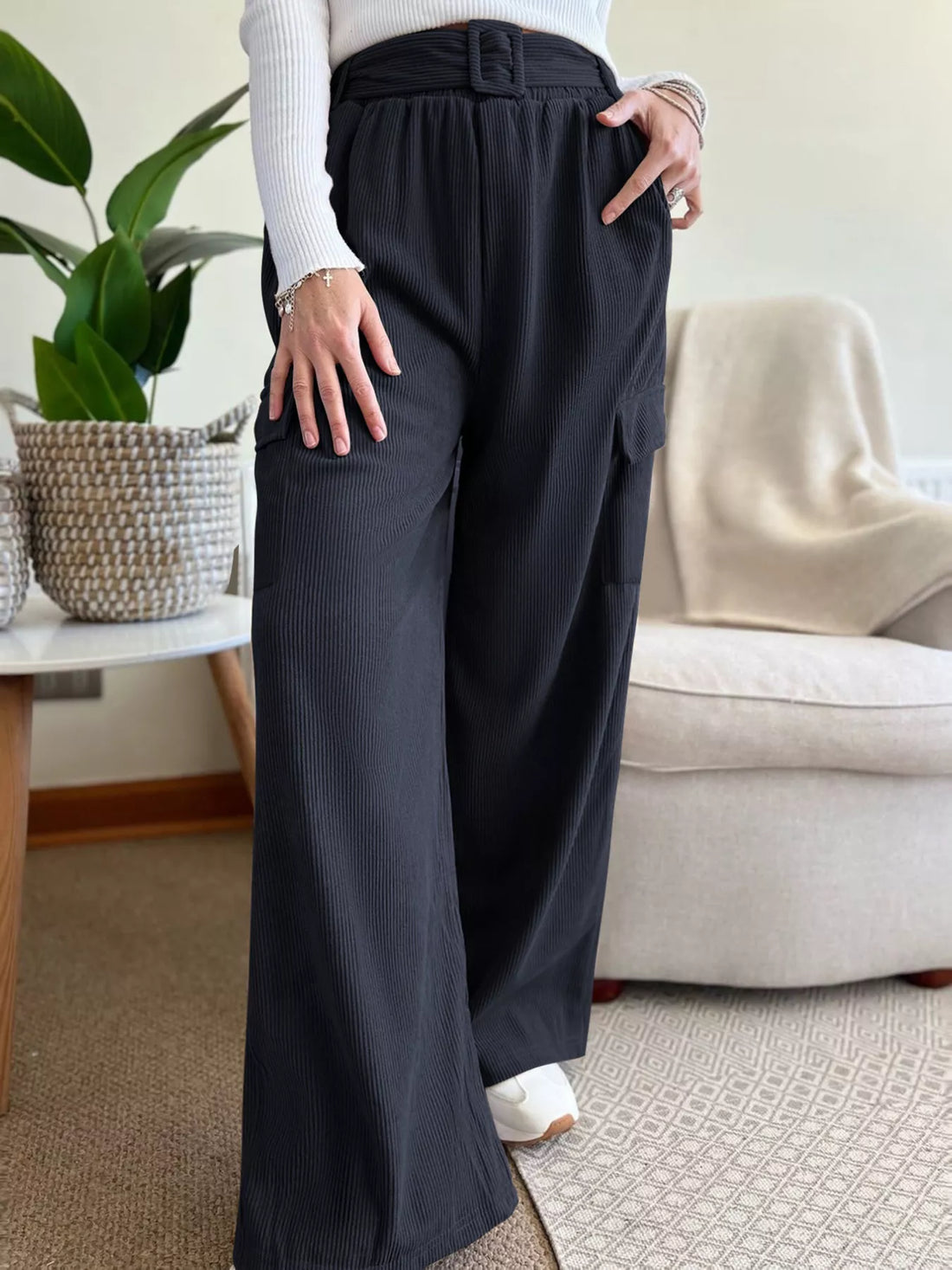 High-Waisted Wide-Leg Pants 
