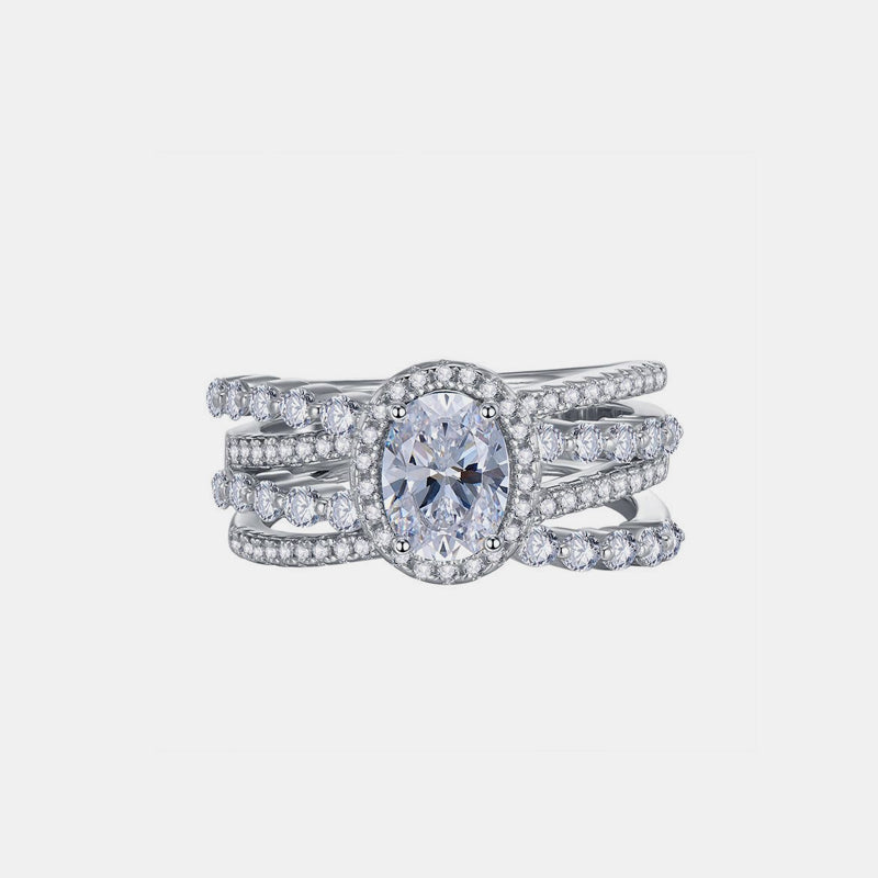 3 Carat Moissanite 925 Sterling Silver Layered Ring 