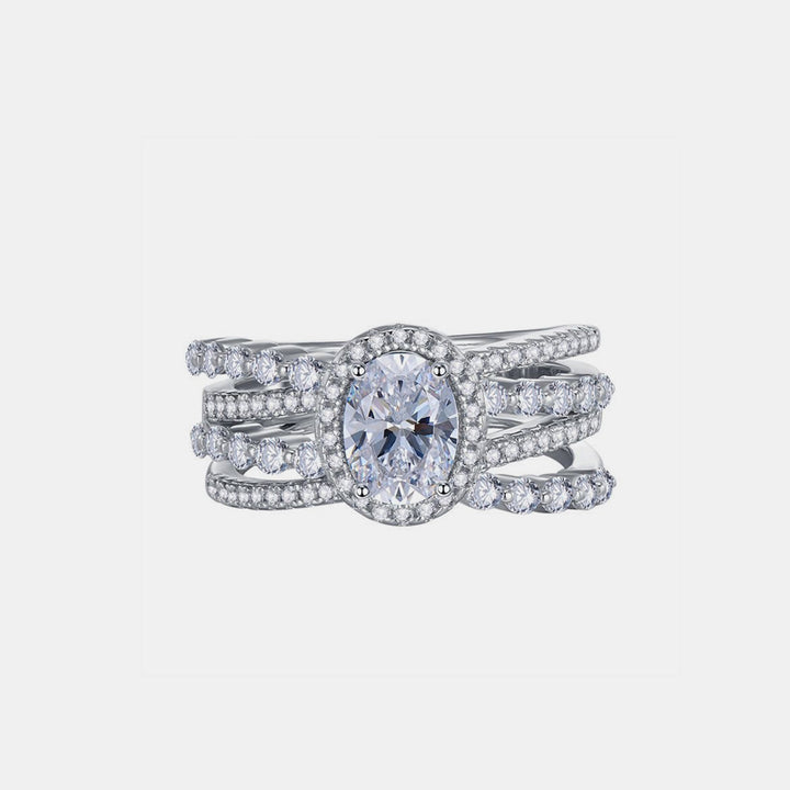 3 Carat Moissanite 925 Sterling Silver Layered Ring 