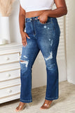 Judy Blue Full Size Mid Rise Hand Sand & Destroy Bootcut Jeans 