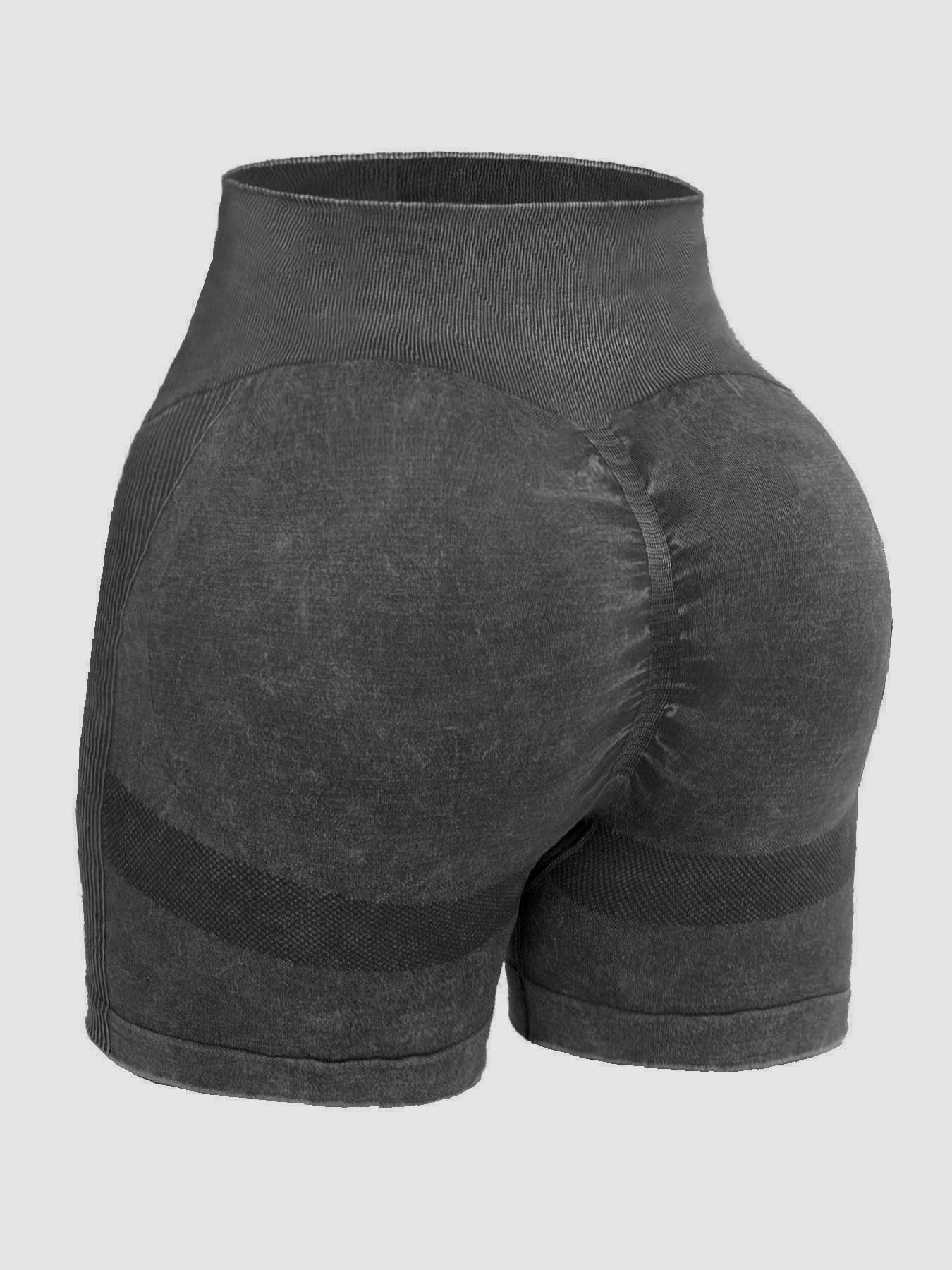 Washed High Waist Active Shorts 