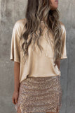 Apricot Chest Pocket Loose Fit T Shirt Tops/Tops & Tees