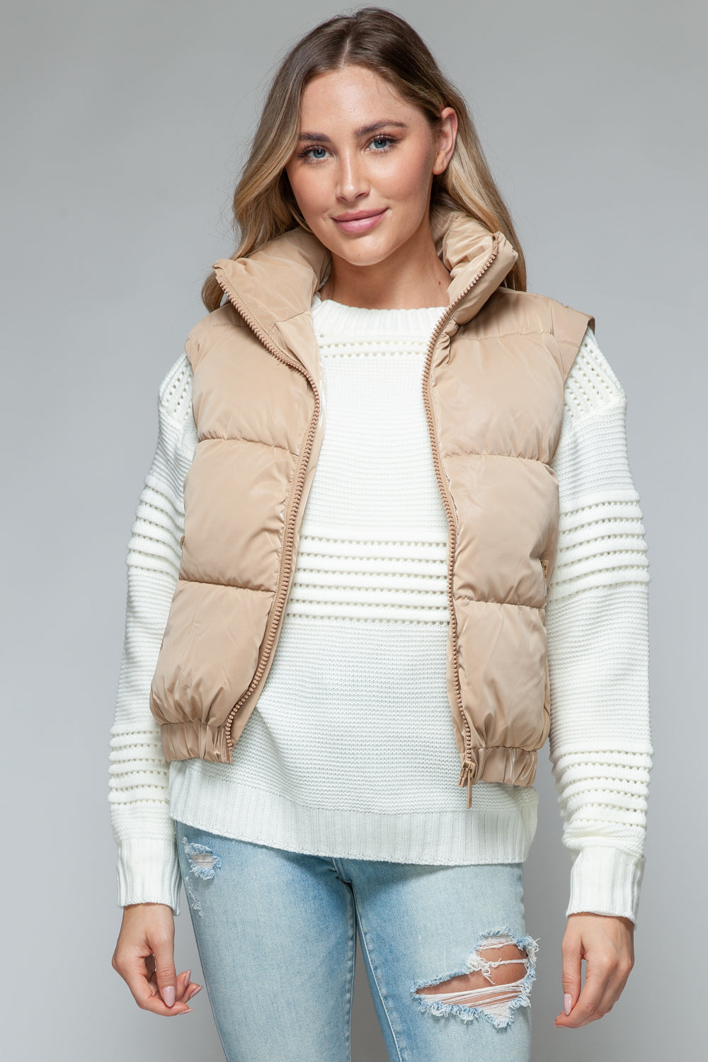 Snobbish Fine Fur Lining Quilted Vest 