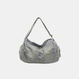 Adjustable Strap Denim Tote Bag 