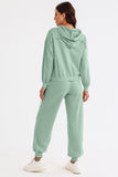Cutout Drawstring Hoodie and Joggers Active Set 