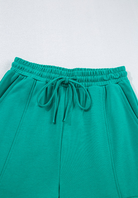 Full Size Round Neck Long Sleeve Top and Drawstring Pants Set 