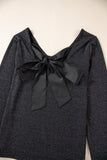 Bowknot V-Neck Long Sleeve Blouse 