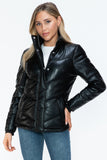 Snobbish Pocketed Zip Up Turtleneck Puffer Jacket 