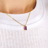 Titanium Steel Inlaid Zircon Pendant Necklace 
