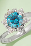 1 Carat Moissanite 925 Sterling Silver Cluster Ring 
