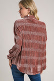 Umgee Ruched Tiered Button Up Shirt 