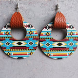 Round Shape Wooden Dangle Earrings 
