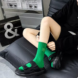 Breathable Ribbed Knit Crew Socks Lingerie & Nightwear