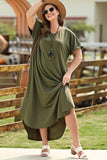 Plus Size V-Neck Short Sleeve Maxi Dress 