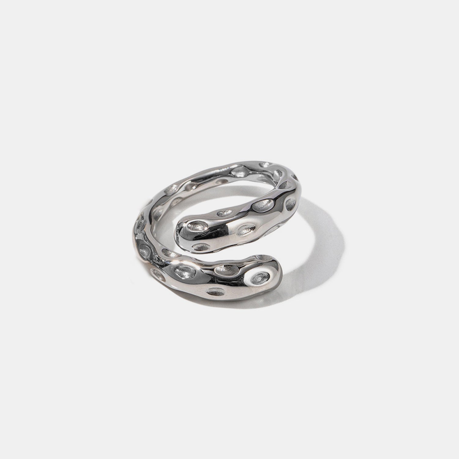 Titanium Steel Gold-Plated Bypass Ring 