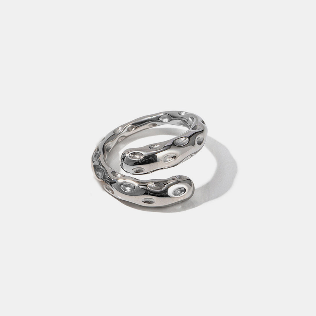 Titanium Steel Gold-Plated Bypass Ring 