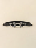 Double Buckle PU Leather Belt 