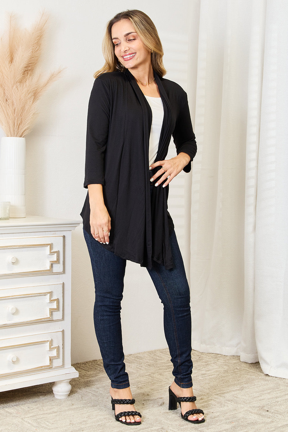 Culture Code Full Size Open Front Cardigan 