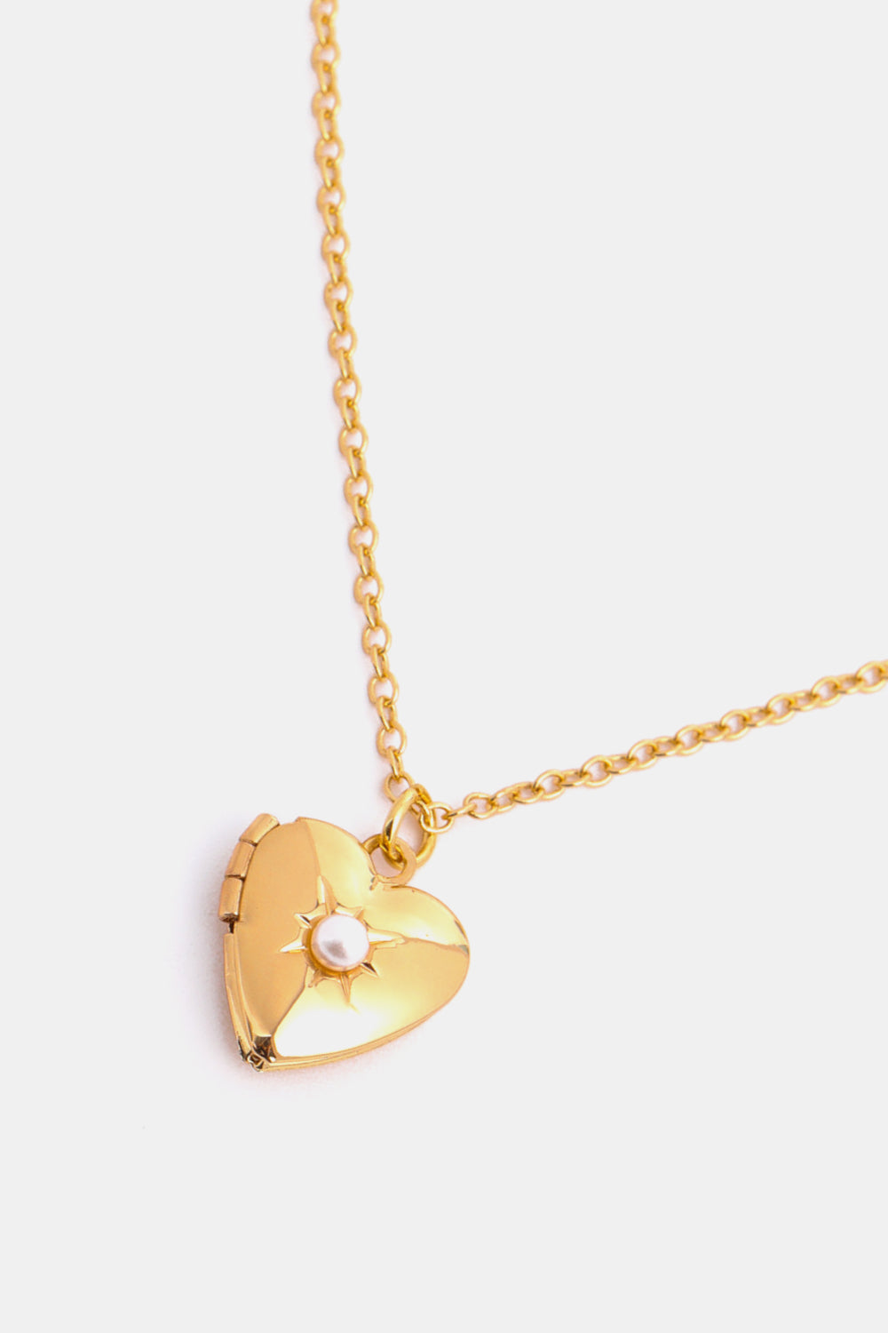 Zircon Heart Shape 14K Gold-Plated Pendant Necklace 