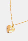 Zircon Heart Shape 14K Gold-Plated Pendant Necklace 