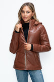 How Dare U Pocketed Zip Up Puffer Jacket with Removable Hood 