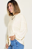 Basic Bae Full Size Ribbed Round Neck Long Sleeve T-Shirt Sweaters & Cardigans