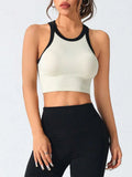 Contrast Trim Round Neck Active Tank 