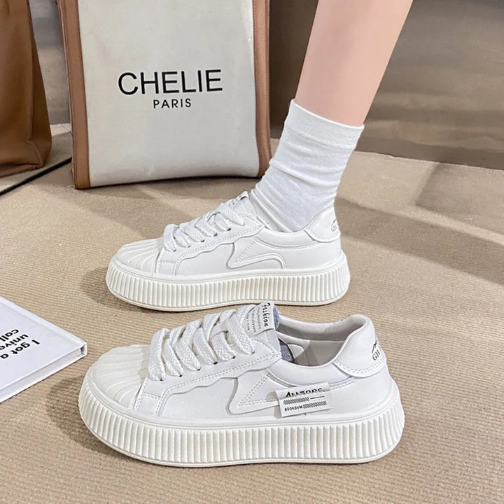 Lace Up Round Toe Platform Sneakers 