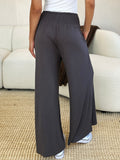 Double Take Full Size Smocked Wide Waistband Wide Leg Pants 