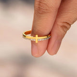 Zircon 925 Sterling Silver Cross Ring 