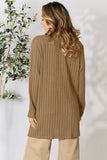 Basic Bae Full Size Ribbed Open Front Cardigan with Pockets 
