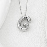 Copper Bubble Letter Pendant Necklace 
