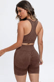 3 Piece Washed Square Neck Wide Strap Active Set 
