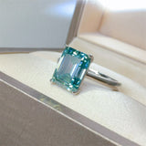 2 Carat 925 Sterling Silver Rectangle Shape Moissanite Ring 