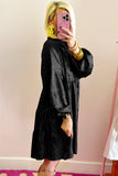 Apricot Metallic Sheen Puff Sleeve Button Up Mini Shirt Dress Dresses/Mini Dresses